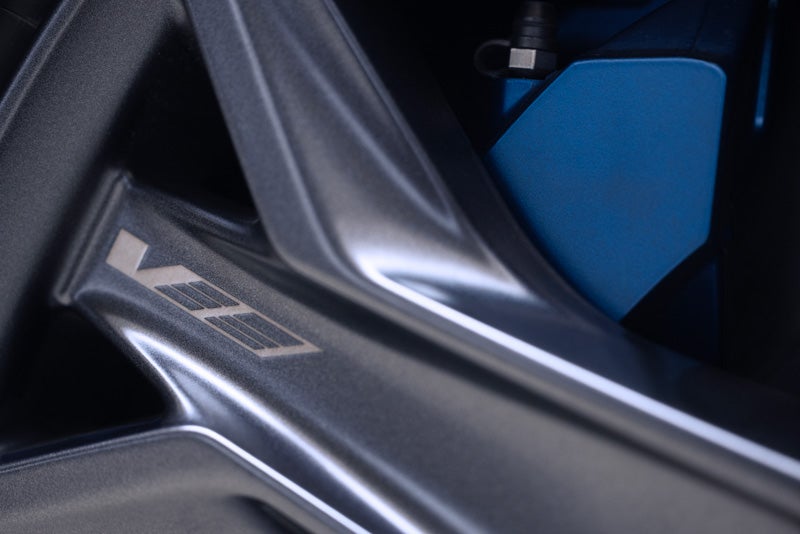 Close-up of the 2026 OPTIQ-V Brembo Performance Front Brakes | Mataga Cadillac in Stockton CA