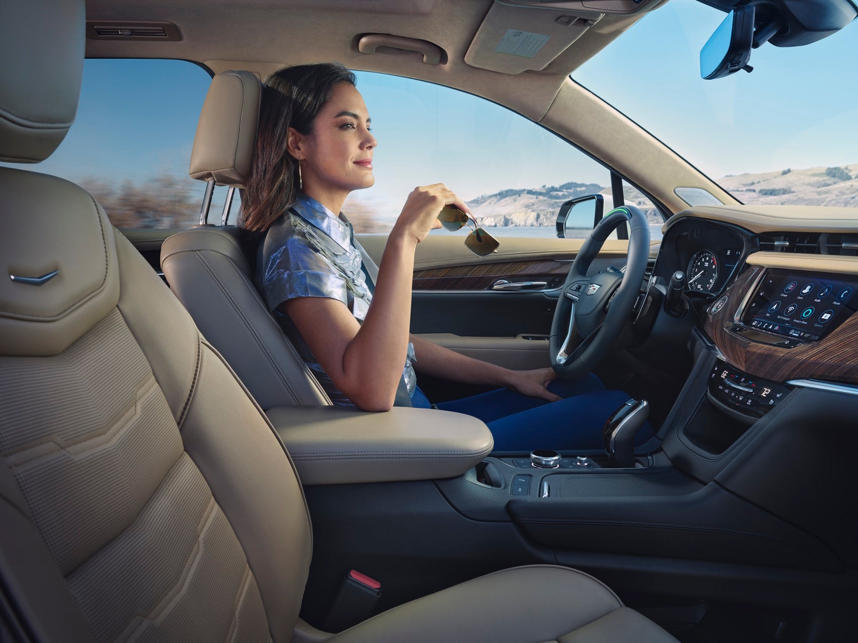 Cadillac on the open road in California