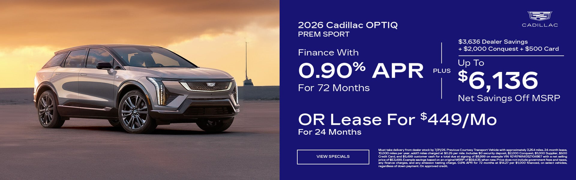 2026 Cadillac OPIQ PREM SPORT savings 